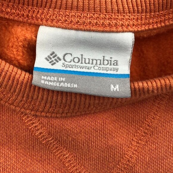 Columbia Womens Sweatshirt Medium Orange Long Sleeve Crew Neck Pullover Casual - Picture 3 of 14
